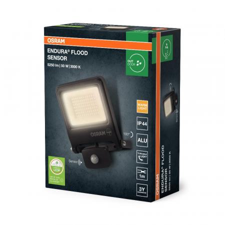 Osram Endura LED Außenfluter mit Sensor 50W 3000K warmweißes Licht IP44 dunkelgrau