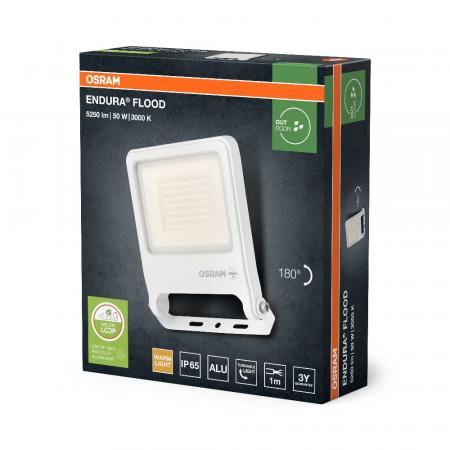 Osram  Endura LED Fluter  50W 3000K Warmweiß Floodlight IP65 weiss