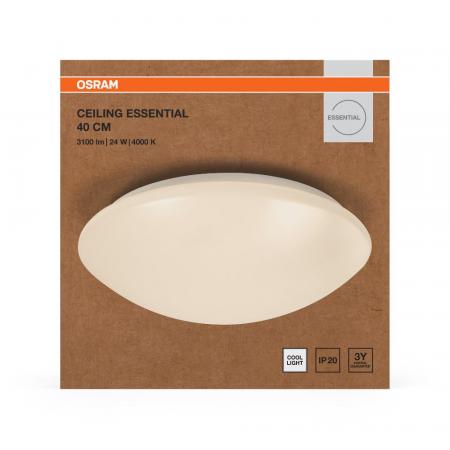 OSRAM Essential LED-Deckenleuchte Ø 40 cm in Weiß 24W neutralweißes Licht