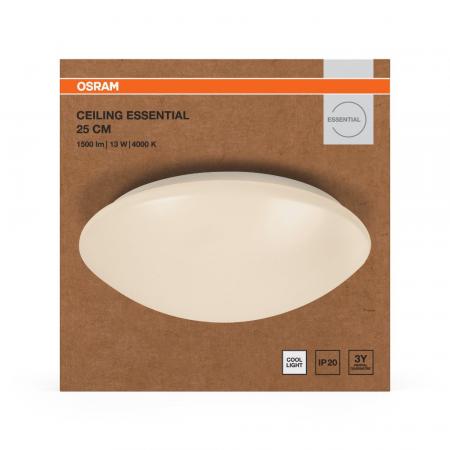 OSRAM Essential LED-Deckenleuchte Ø 25 cm in Weiß 13W neutralweißes Licht