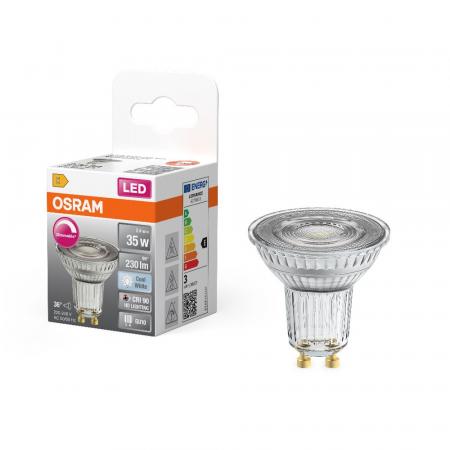 6er Pack OSRAM Superstar GU10 LED Strahler PAR16 36° Abstrahlwinkel 2,4W wie 35W neutralweiß dimmbarer Reflektor 90Ra