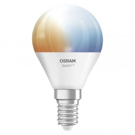 OSRAM E14 SMART+ MATTER LED-Lampe Miniball Tunable White 4,9W wie 40W dimmbar - kompatibel mit Alexa, Google Home, Matter über WiFi