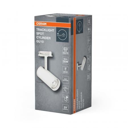 OSRAM 1-Phasen Schienen Leuchtkopf Tracklight Spot Cylinder GU10 weiß