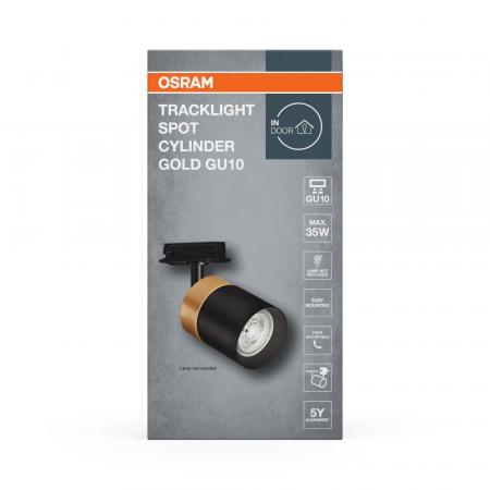 OSRAM 1-Phasen Schienen Leuchtkopf Tracklight Spot Mini Cylinder GU10 Gold/Schwarz