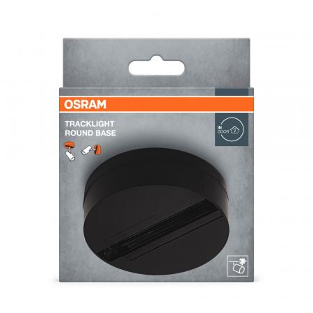 Osram 1-Phasen Schiene Tracklight Round Base Basisstation für Leuchtkopf Schwarz