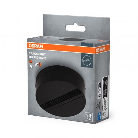 Osram 1-Phasen Schiene Tracklight Round Base Basisstation für Leuchtkopf Schwarz