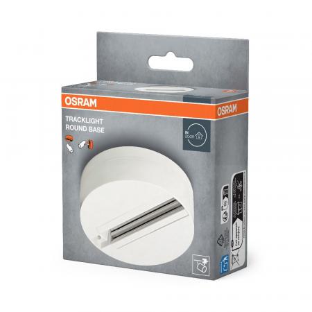 Osram 1-Phasen Schiene Tracklight Round Base Basisstation für Leuchtkopf Weiß
