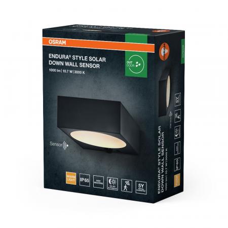 OSRAM ENDURA Style Solar Bright Sensor Wandleuchte Down IP65 Dunkelgrau