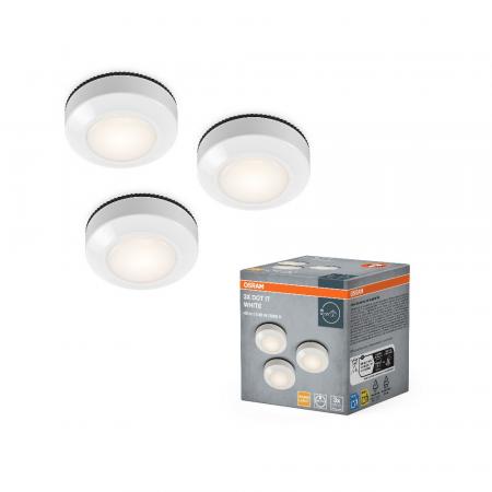 3er Set OSRAM LED Garderoben und Möbelleuchte mobil batteriebetrieben - IP20-Schutz, für Garderobe/Kinderschlafzimmer/Regalunterbau