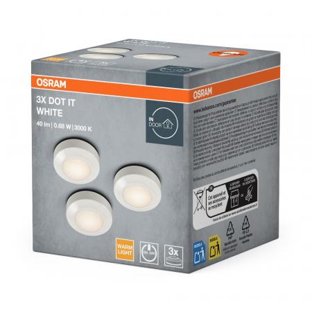 3er Set OSRAM LED Garderoben und Möbelleuchte mobil batteriebetrieben - IP20-Schutz, für Garderobe/Kinderschlafzimmer/Regalunterbau