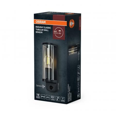 OSRAM ENDURA Classic Tubular Wandleuchte Sensor E27 IP44 Dunkelgrau