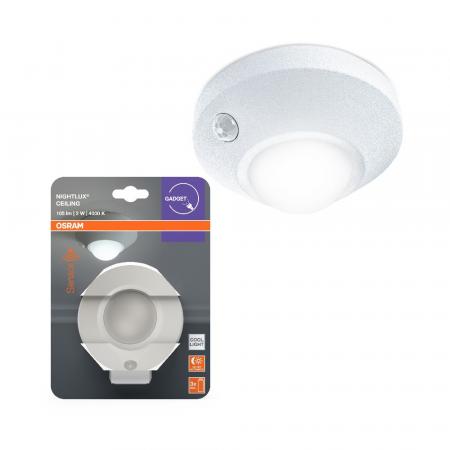 OSRAM Nachtlicht mit Bewegungssensor, batteriebetrieben NIGHTLUX Ceiling Weiß Sensor