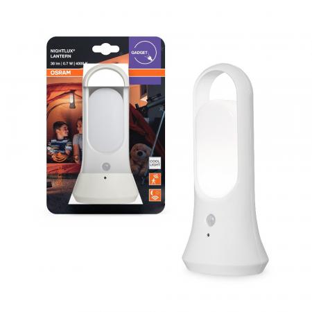 OSRAM Nightlux LED Nachtlicht batteriebetriebene Lampe in Laternenform - Bewegungs- und Tageslichtsensor, neutralweiß 4000 K,  für Küchen, Kinderzimmer, Innenräume