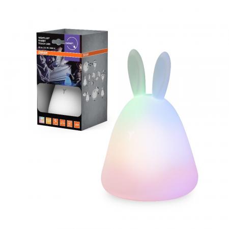 OSRAM Nachtlicht RABBIT Touchdim USB RGBW - Hasen-Nachtlicht mit Berührungsdimmfunktion in Weiß aus Kunststoff, IP20-Schutz, perfekt für das Kinderzimmer