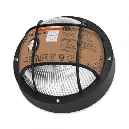 Osram Wandleuchte BULKHEAD Essential Round E27 in schwarz