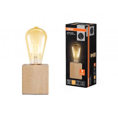 OSRAM Tischleuchte 1906 Edison Vintage-Stil mit 2,5W E27 Glühlampe austauschbar