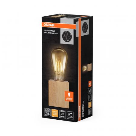 OSRAM Tischleuchte 1906 Edison Vintage-Stil mit 2,5W E27 Glühlampe austauschbar