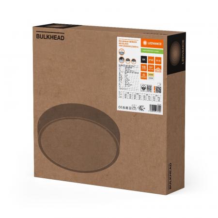 LEDVANCE Wand- und Deckenleuchte BULKHEAD ROUND SENSOR - BLKH RD SN 300 P 18 W ML 83040 schwarz IP65