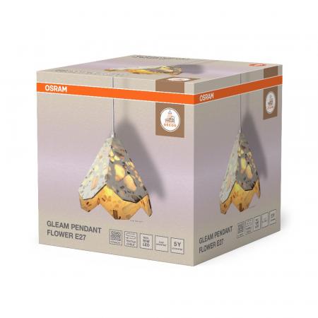 Pendelleuchte Decor Gleam Flower aus Terrazzo Stein mit E27 Fassung Beige