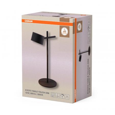 Osram Schreibtisch- und Tischleuchte Decor Kyoto aus Aluminium in Schwarz mit warmweißem Licht und beweglichem Kopf - dimmbar