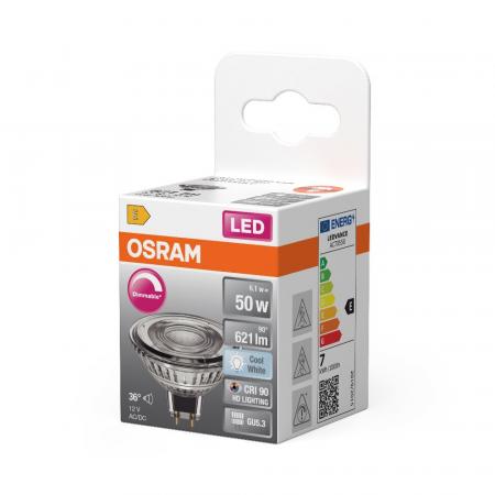 OSRAM Superstar LED GU5.3 Strahler dimmbar MR16 36° Winkel 6,1W wie 50W 4000K 90Ra