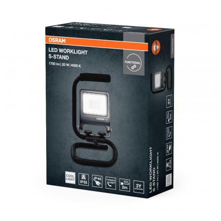 Osram LED WORKLIGHT 20W 840 S-STAND Floodlight mit Tragegriff 4000K IP65 dunkelgrau