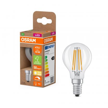 OSRAM E14 CLASSIC LED Lampe Tropfenform dimmbar 2,5W wie 40W 2700K warmweißes Licht Filament