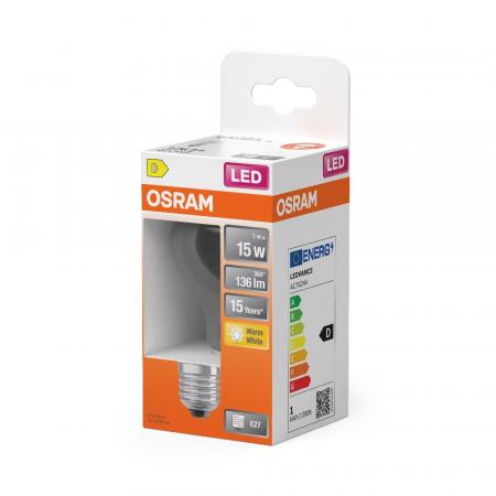 OSRAM Sparsames E27 LED Filament Leuchtmittel 1W wie 15W warmweißes Licht für Wohnräume