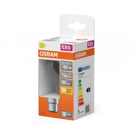 OSRAM LED Glühbirne B22d Star Classic A 60 Filament 5,9W 60W warmweiß Bajonettfassung