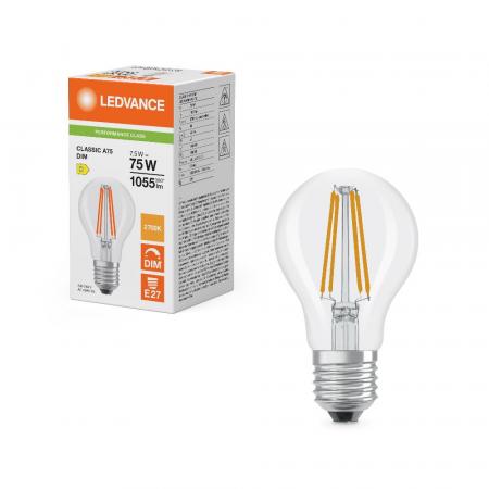 Ledvance E27 CLASSIC Dimmbare Filament LED Lampe 7,5W wie 75W 2700K warmweißes Licht