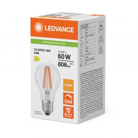 Ledvance E27 CLASSIC DIMMBARE LED Lampe 5.9W wie 60W 2700K warmweiß