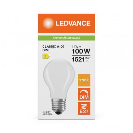 Helle Ledvance Dimmbare E27 Classic A 100 Filament LED Lampe 11W wie 100W 2700K warmweißes Licht