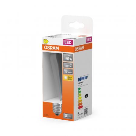 OSRAM E27 Dekorative kolbenförmige LED Star Classic Edison 60 Filament 5,9W wie 60W warmweiß klar