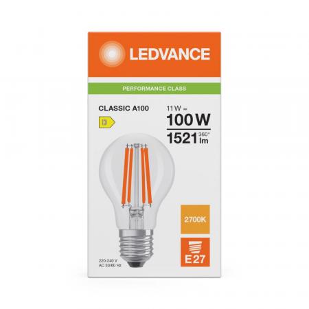 Helle Ledvance E27 Classic A 100 Filament LED Lampe klar 11W wie 100W 2700K warmweiß