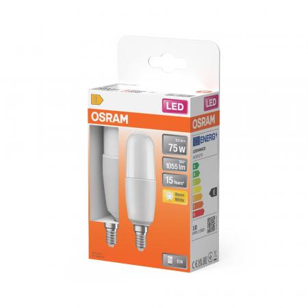 2er Set OSRAM E14 LED Star Classic Stick 75 9.5W wie 75 W 827 Frosted wamrweiß
