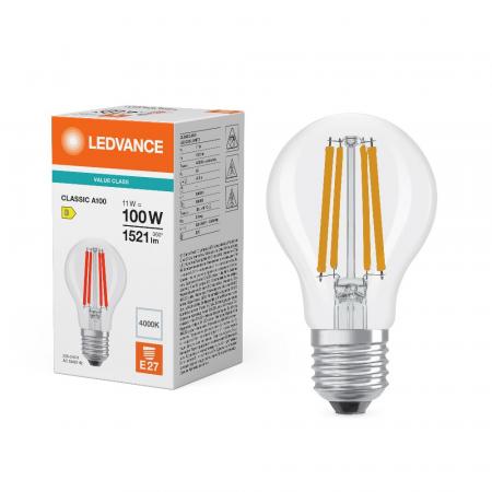 Ledvance E27 CLASSIC Filament LED Lampe klar 11W wie 100W 4000K neutralweiß
