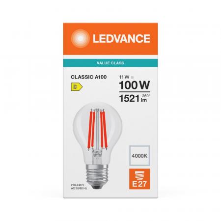 Ledvance E27 CLASSIC Filament LED Lampe klar 11W wie 100W 4000K neutralweiß