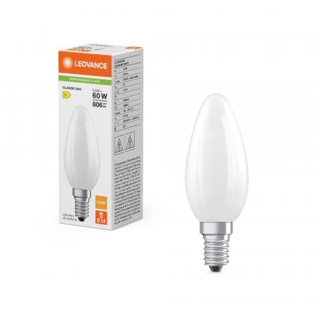 Ledvance E14 LED Kerzen Lampe B60 matt 5,9W wie 60W 2700K warmweißes Licht