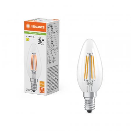 Ledvance E14 LED Kerzenlampe CLASSIC Filament B40 3,4W wie 40W 2700 K warmweißes Licht