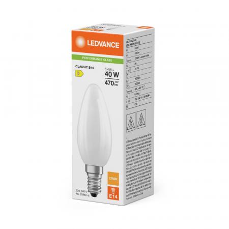 Ledvance E14 LED Lerzen Lampe B40 matt 3,44W wie 40W 2700K warmweißes Licht