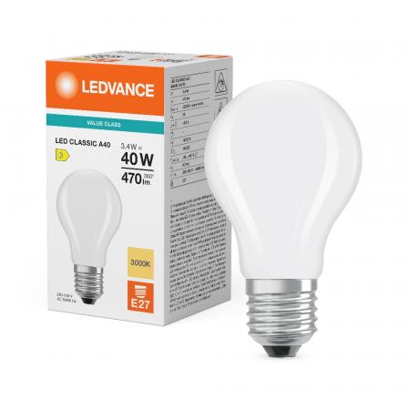 Ledvance E27 CLASSIC Filament LED Lampe A40 matt 4,2W wie 40W 3000K warmweiß