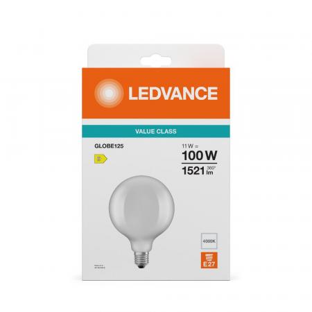 Ledvance E27 LED Kugellampe Globe 125 Classic matt 11W wie 100W 4000K neutralweißes Licht