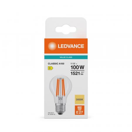 Ledvance E27 CLASSIC Filament LED Lampe klar 11W wie 100W 3000K warmweiß
