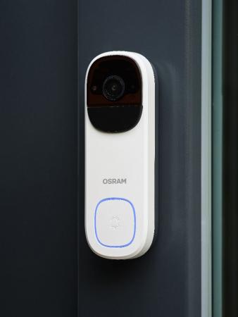 OSRAM SMART+ Smart Home WLAN-Türklingel mit Kamera, 2K, Akku, IP66, Weiß