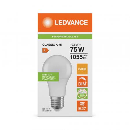Ledvance E27 LED Lampe Classic dimmbar matt 10,5W wie 75W 2700K warmweißes Licht