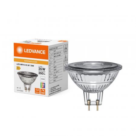 Ledvance GU5.3 LED Niedervolt Reflektor Lampe MR16 dimmbar 36° 3.4W wie 35W neutralweiß 4000K hohe Farbwiedergabe 97Ra