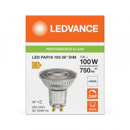 Ledvance GU10 PAR16 Reflektor 36° 7W wie 100W dimmbarer neutralweißer Strahler 4000K