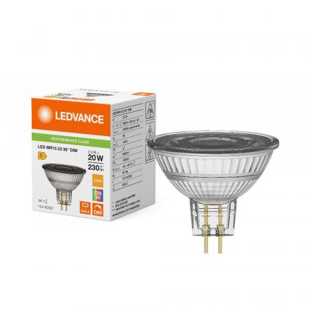 Ledvance GU5.3 LED Niedervolt Reflektor Lampe MR16 dimmbar 36° 2.2W wie 20W warmweiß 2700K hohe Farbwiedergabe 90Ra