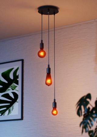 OSRAM VINTAGE 1906 PenduLum BELL Ø 9cm Schwarz aus Kunststoff - Schlichte Pendelleuchte mit E27 Fassung ohne Leuchtmittel