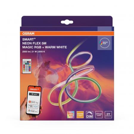 5M OSRAM LED-Streifen Smart+ Wifi Neon Flex Magic RGB 830 Remote Control Outdoor IP44